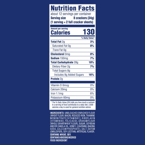 HONEY MAID Low Fat Graham Crackers Perspective: back