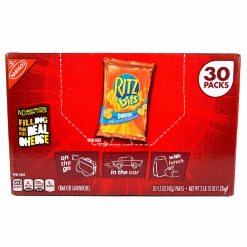 Nabisco Ritz Bits Cheese Cracker Sandwiches (1.5 Ounce packs, 30 Count) Perspective: back