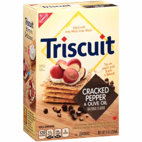 Triscuit Cracked Pepper & Olive Oil Crackers Perspective: back