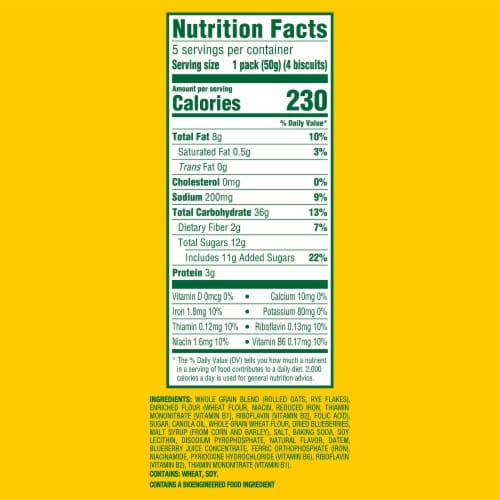 Belvita Blueberry Breakfast Biscuits Perspective: back