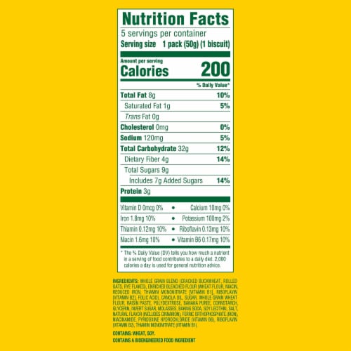 Belvita Soft Baked Banana Bread Breakfast Biscuits Perspective: back