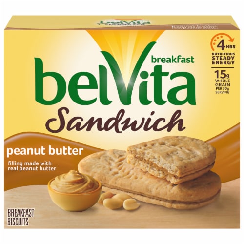 Belvita Breakfast Sandwich Peanut Butter Breakfast Biscuits Perspective: back