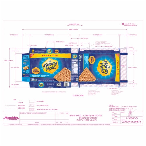 Honey Maid Graham Crackers Family Size Perspective: back