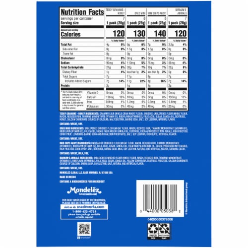 Nabisco Team Favorities OREO CHIPS AHOY! Teddy Grahams & Barnum's Cookies Variety Pack Perspective: back