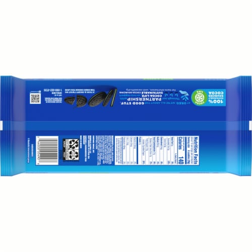Oreo Thins Mint Flavored Creme Chocolate Sandwich Cookies Family Size Perspective: back
