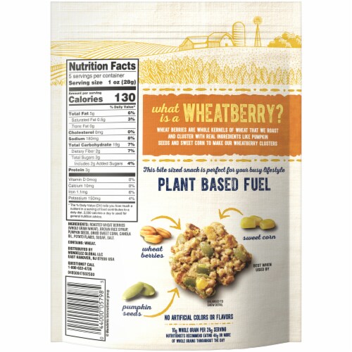 Triscuit Wheatberry Pumpkin Seeds & Sweet Corn Clusters Perspective: back