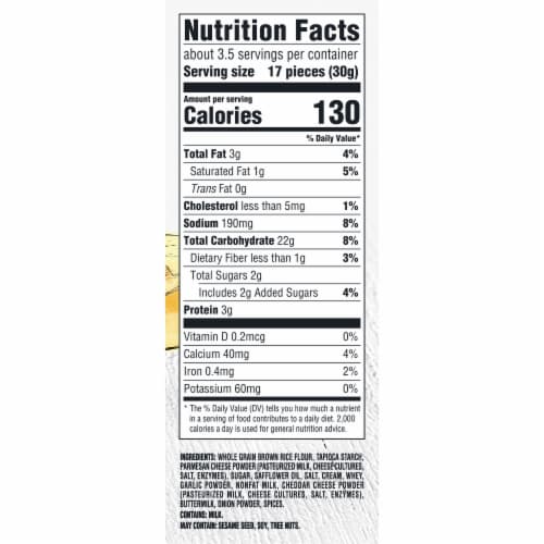 Good Thins Parmesan & Garlic Rice & Cheese Snacks Gluten Free Crackers Perspective: back