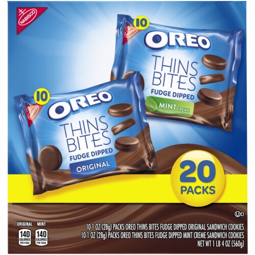 Oreo Fudge Dipped Thins Bites Perspective: back