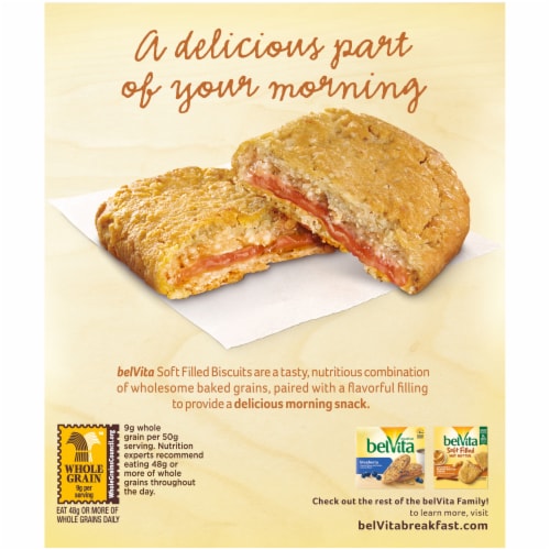 belVita Soft Filled Strawberry Baked Biscuits Perspective: back