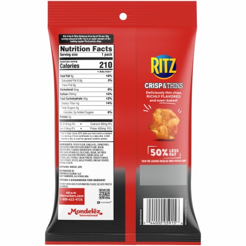 Ritz Crisp & Thins Barbecue Flavor Perspective: back