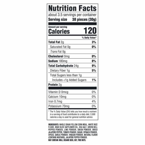 Good Thins Jalapeño & Lime Corn & Rice Snacks Gluten Free Crackers Perspective: back