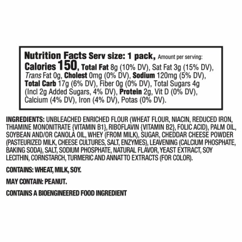 RITZ Bits Cheese and RITZ Bits Peanut Butter Sandwich Crackers Variety Pack Perspective: back