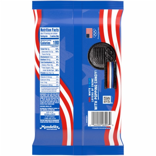 Oreo Team USA Chocolate Sandwich Cookies Perspective: back