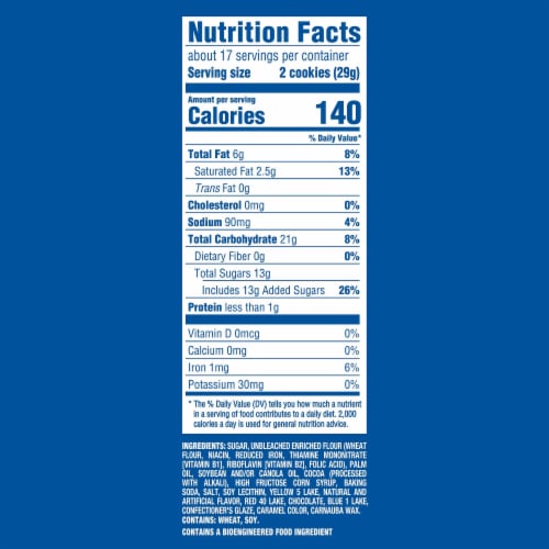 OREO Toffee Crunch Creme With Sugar Crystals Chocolate Sandwich Cookies Family Size Perspective: back