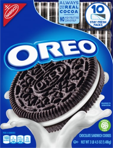 Oreo Chocolate Sandwich Cookies Stay Fresh Packs Perspective: back