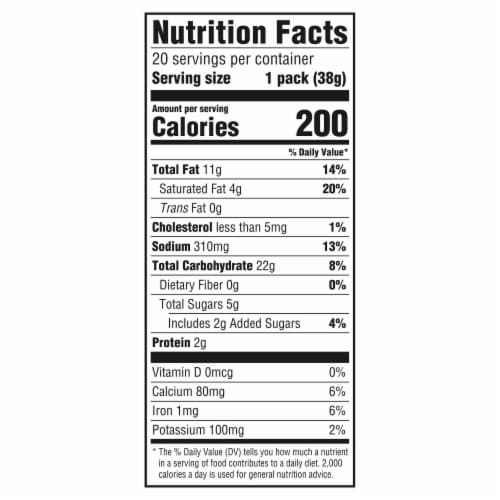 Ritz Cheese Sandwich Crackers Snack Packs Perspective: back