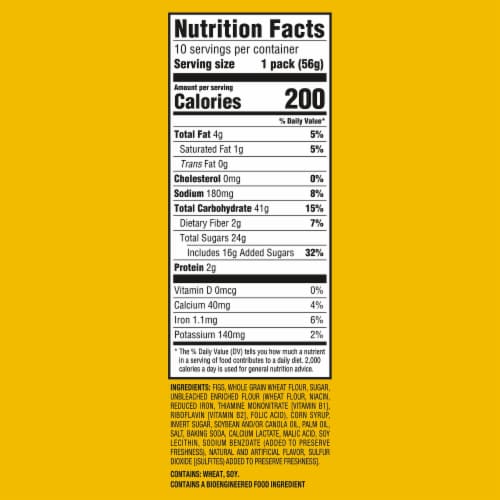 Newtons Fig Bars Fruit Chewy Cookies Multipack Perspective: back