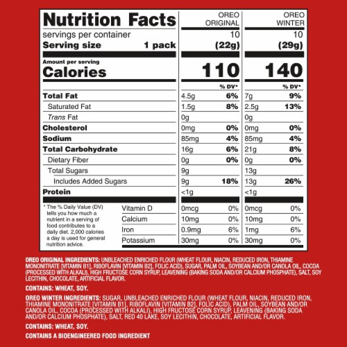 Oreo Holiday Cookies Variety Pack Snack Packs Perspective: back