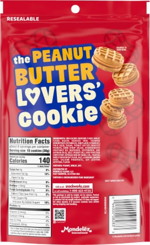 Nutter Butter Peanut Butter Sandwich Snack Cookies Perspective: back