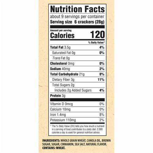 Triscuit Cinnamon Brown Sugar Whole Grain Wheat Crackers Perspective: back