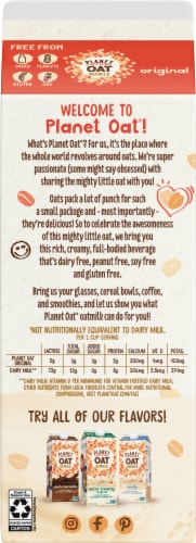 Planet Oat® Dairy Free Original Oatmilk Perspective: back