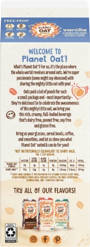 Planet Oat Dairy Free Vanilla Oat Milk Perspective: back