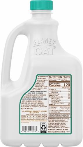 Planet Oat® Extra Creamy Original Oat Milk Perspective: back