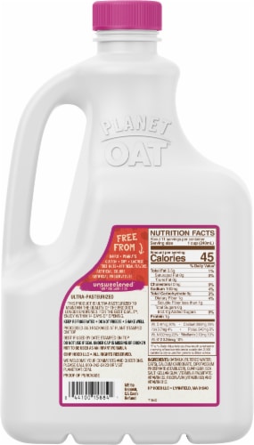 Planet Oat® Unsweetened Original Oatmilk Perspective: back
