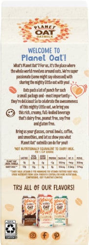 Planet Oat Dairy Free Unsweetened Vanilla Oat Milk Perspective: back