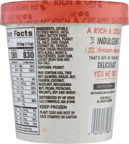 Planet Oat Chocolate Peanut Butter Swirl Frozen Dessert Perspective: back