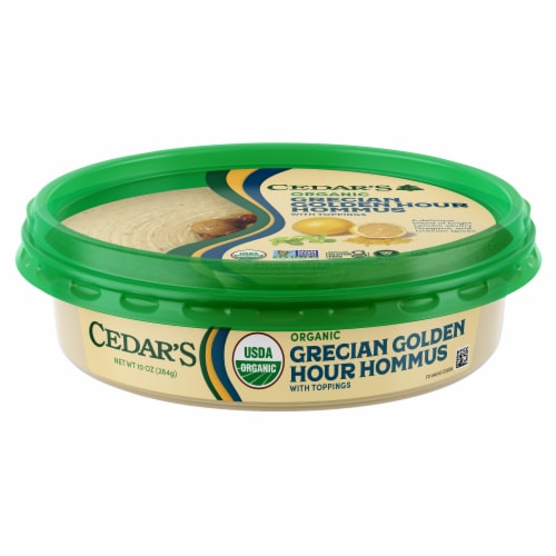 Cedar's Topped Organic Grecian Golden Hour Hummus Perspective: back