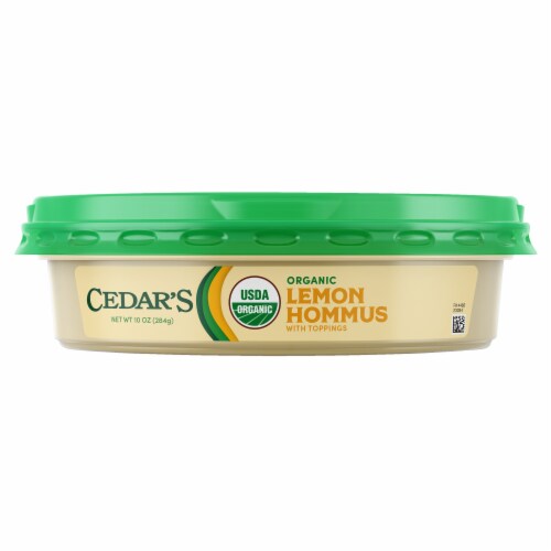 Cedar's Topped Organic Lemon Hummus Perspective: back
