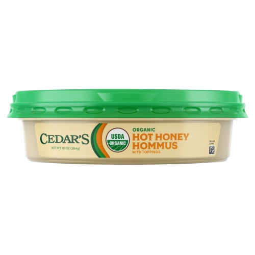 Cedar's Foods Topped Organic Hot Honey Hommus Perspective: back