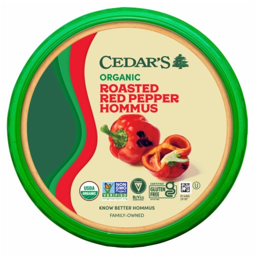 Cedar's Foods Organic Roasted Red Pepper Hommus Perspective: back