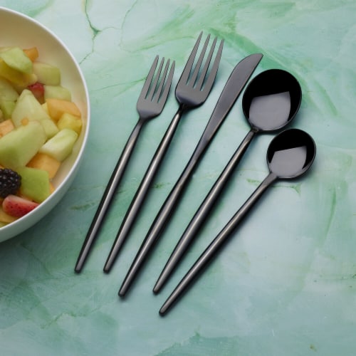Towle Living Forged Shea Flatware Set - Noir Perspective: back