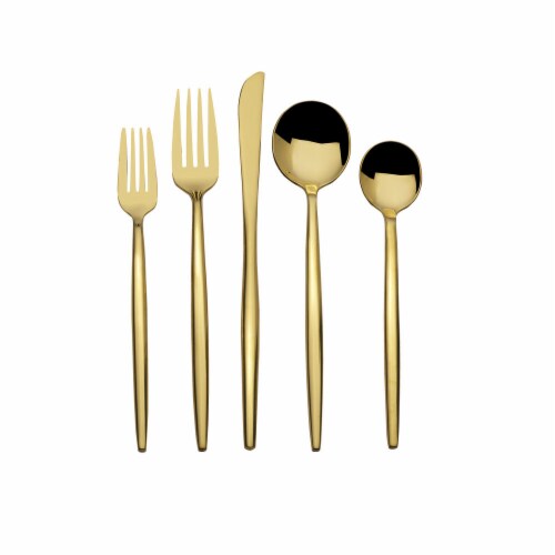 Towle Living Forged Shea Flatware Set - Gold Perspective: back