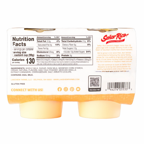 Senor Rico® Vanilla Natilla Custard Perspective: back