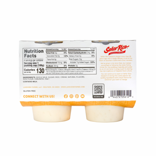 Senor Rico® Rice Pudding Perspective: back