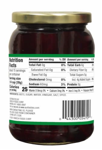 Aunt Nellie's® Diced Pickled Beets Perspective: back