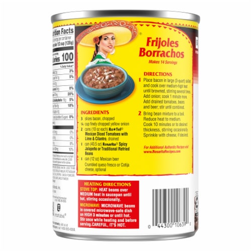 Rosarita Traditional Refried Beans Perspective: back