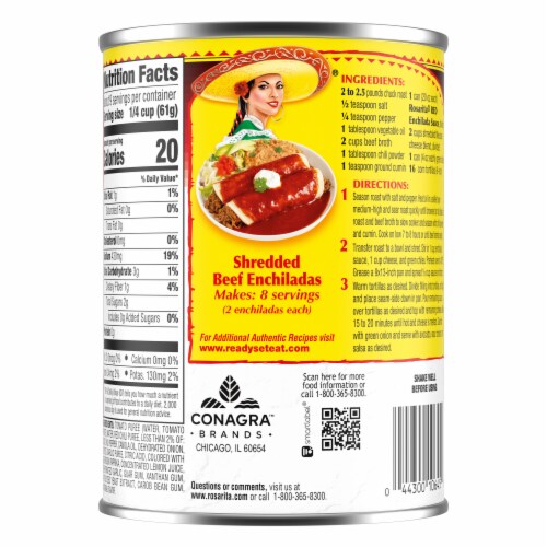 Rosarita Enchilada Sauce Perspective: back