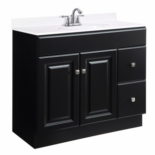Wyndham Ready to Assemble Wood Vanity Cabinet in Bronze Espresso 36-in by 21-in Perspective: back