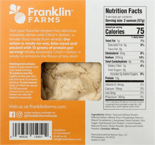 Franklin Farms Plant-Based Chik'n Seitan Perspective: back