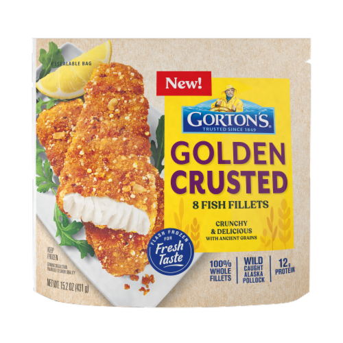 Gorton’s Golden Crusted Fish Fillets, Breaded with Quinoa, Amaranth, Other Ancient Grains, Frozen Perspective: back