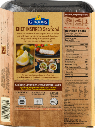Gorton's Tuscan Garlic Herb Frozen Tilapia Perspective: back