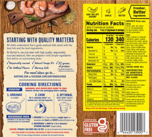 Gorton's® Garlic Butter Shrimp Scampi Perspective: back