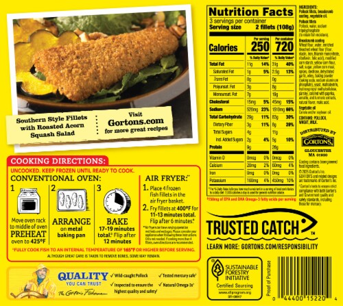 Gorton's® Southern Style Breaded Fish Fillets Perspective: back