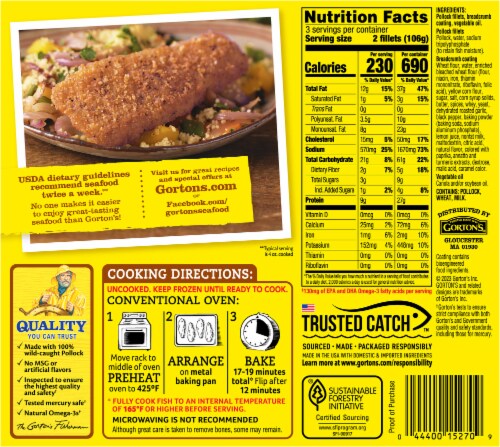 Gorton's® Lemon & Cracked Peppercorn Breaded Fish Fillets Perspective: back