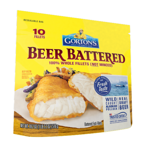 Gorton's® Beer Battered Frozen Fish Fillets, 10 ct / 18.2 oz - Food 4 Less