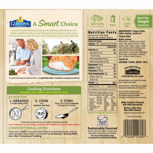 Gorton's Skillet Crisp Classic Seasonings Lightly Battered Tilapia Perspective: back